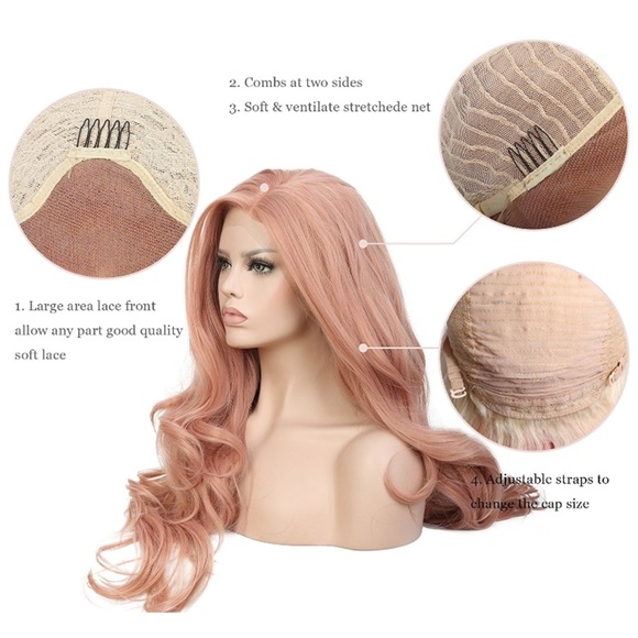 ?TORI 26” PINK CURL ROZAI LACE-FRONT WIG *NWT* main image 4